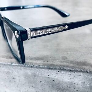 Chrome Hearts Black Glasses with Silver Accent Brand New Same Day Shipping